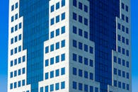 Modern Skyscraper with Blue Glass Windows