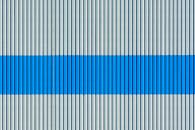 Blue and Grey Corrugated Metal Wall Stripes