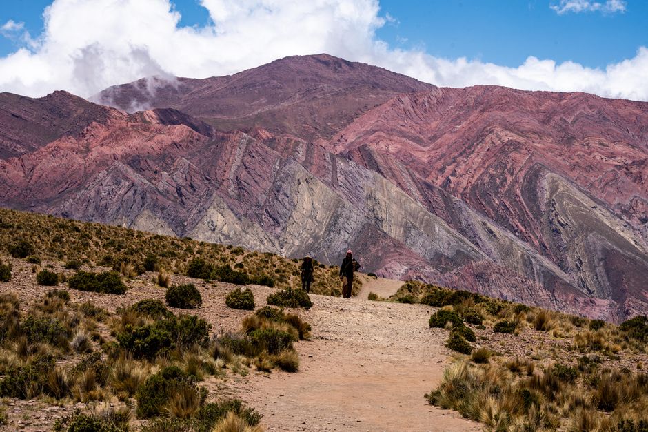 Vibrant, multi-colored mountains of Quebrada de Humahuaca in Jujuy, Argentina