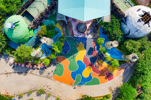 Top View of a Colorful Resort