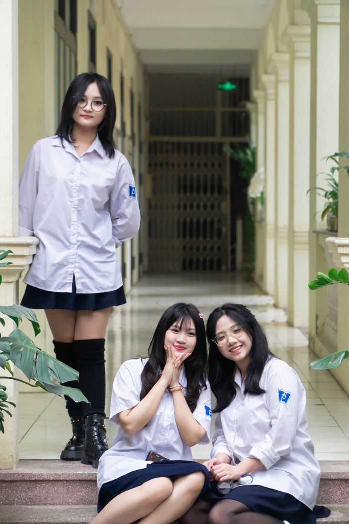 Students in uniform on campus