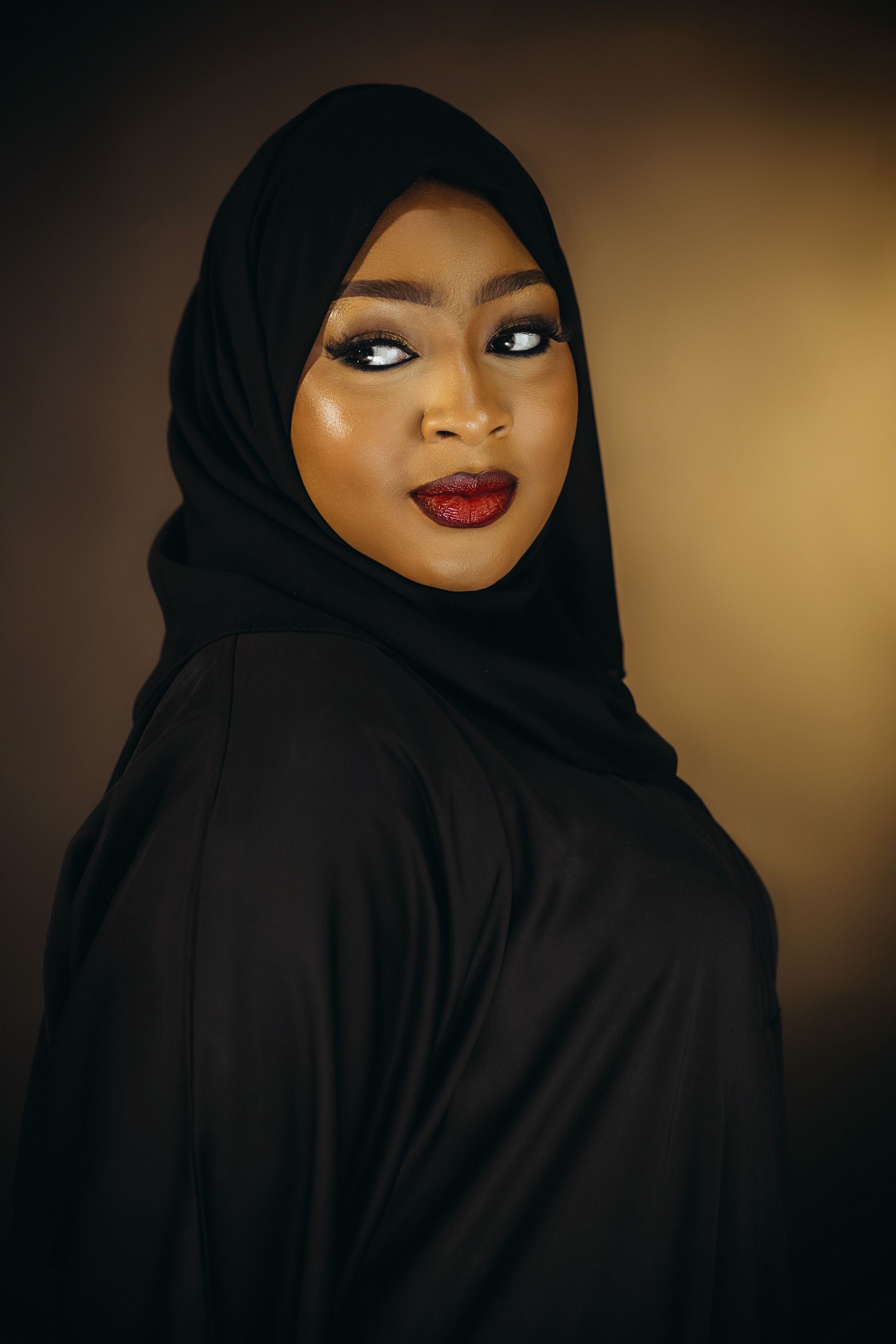 Elegant Woman in Black Hijab Portrait · Free Stock Photo