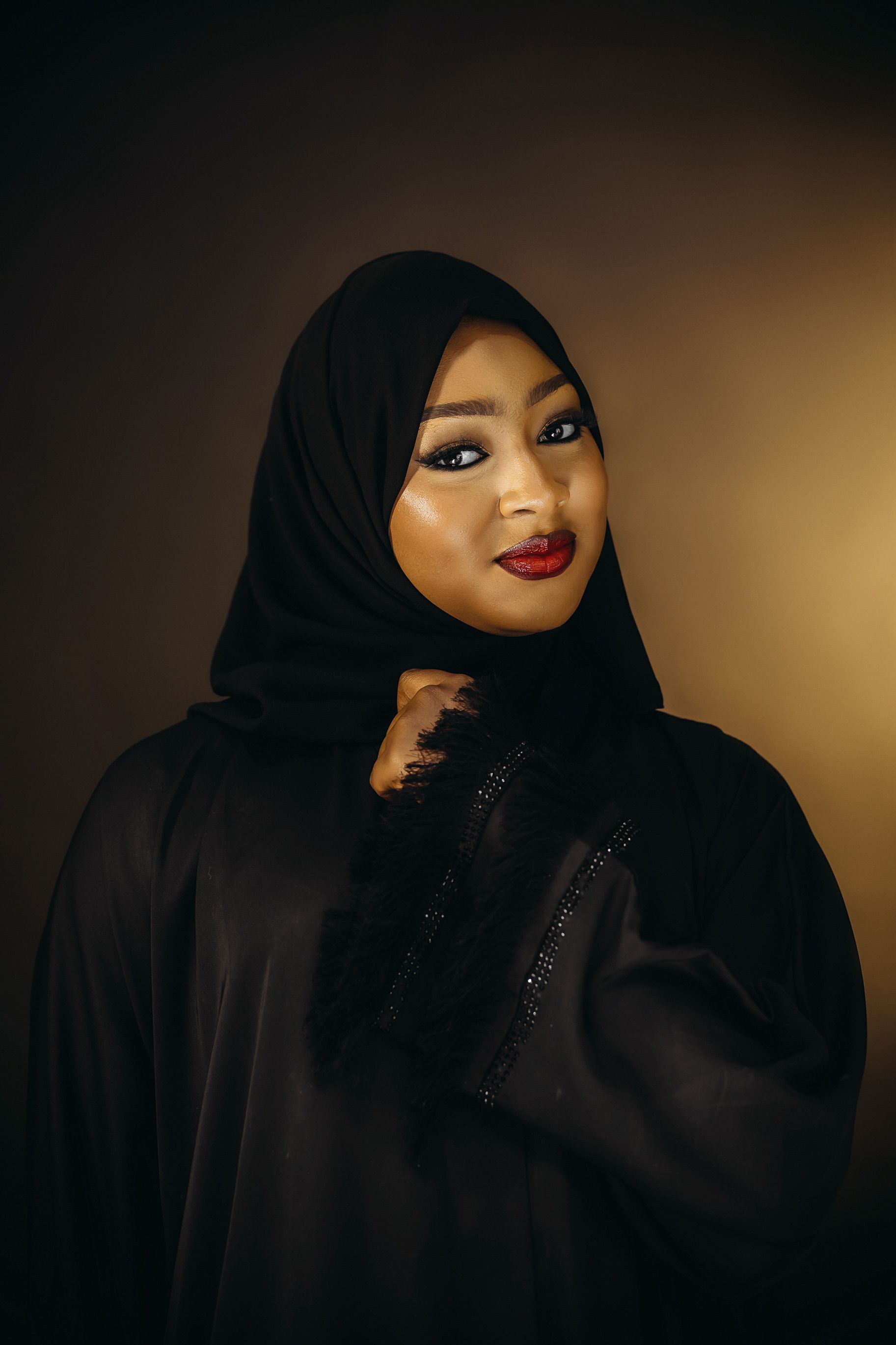 Elegant Portrait of Woman in Black Hijab · Free Stock Photo