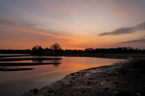 Free Breathtaking sunrise over Cove Island Park in Stamford, Connecticut, showcasing serene water reflections. Stock Photo