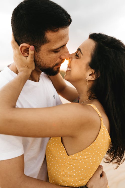 Photo of Couple About to Kiss