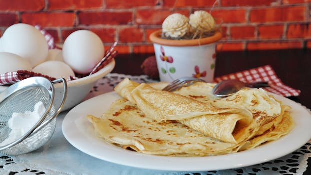 Pancakes on Table