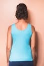 Back View of Woman in Blue Tank Top