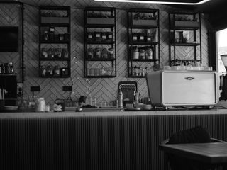 Sunlight streaming through the café window