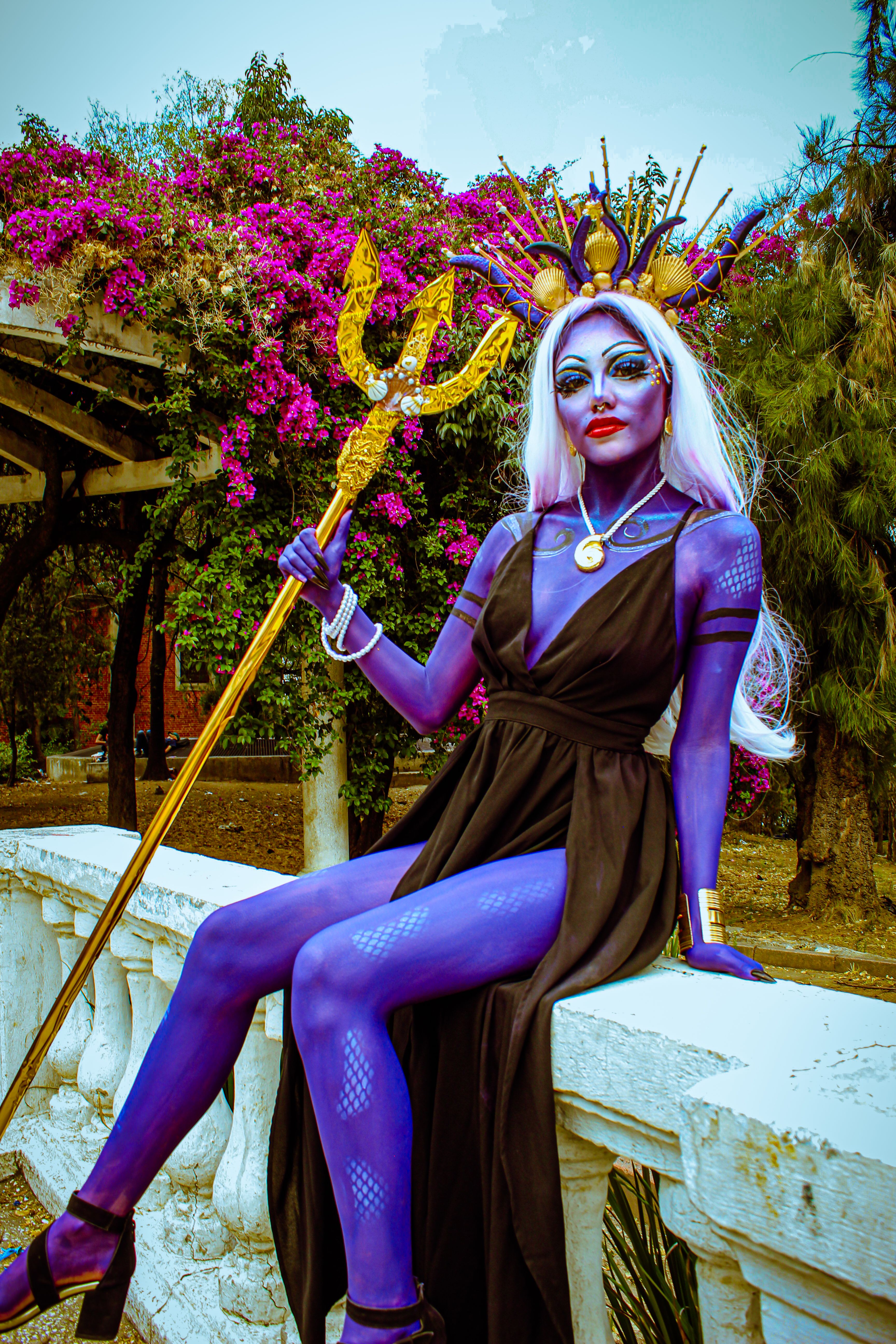 Creative cosplay portrait in vibrant colors captured outdoors in Mexico City.