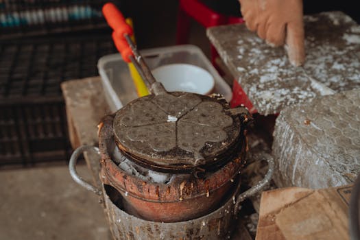 Close-up of traditional Vietnamese street food being prepared in Bình Thuận.