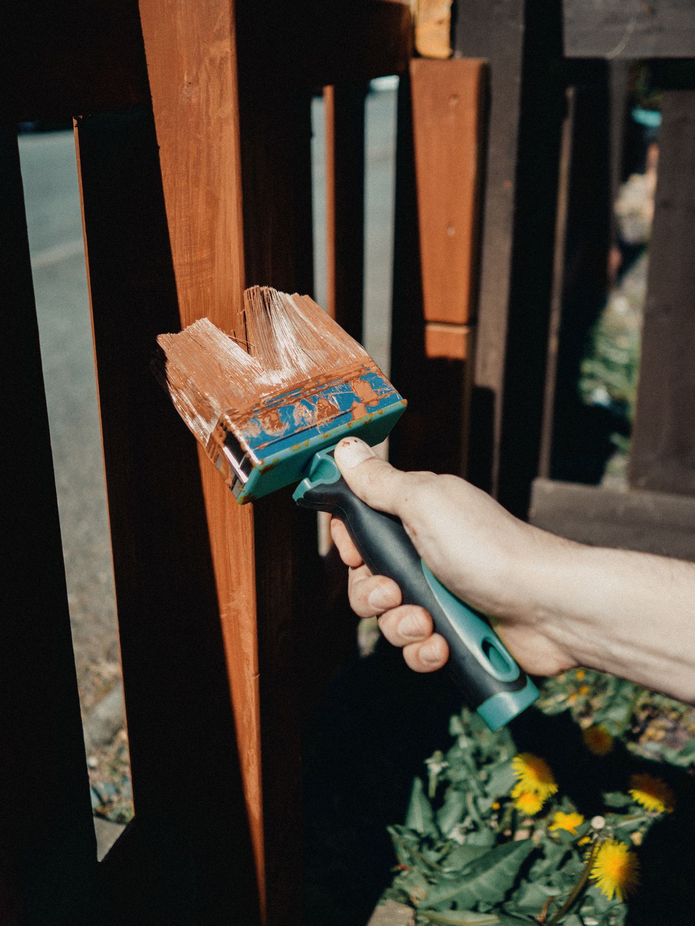 Clean, sand, stain — patiently.