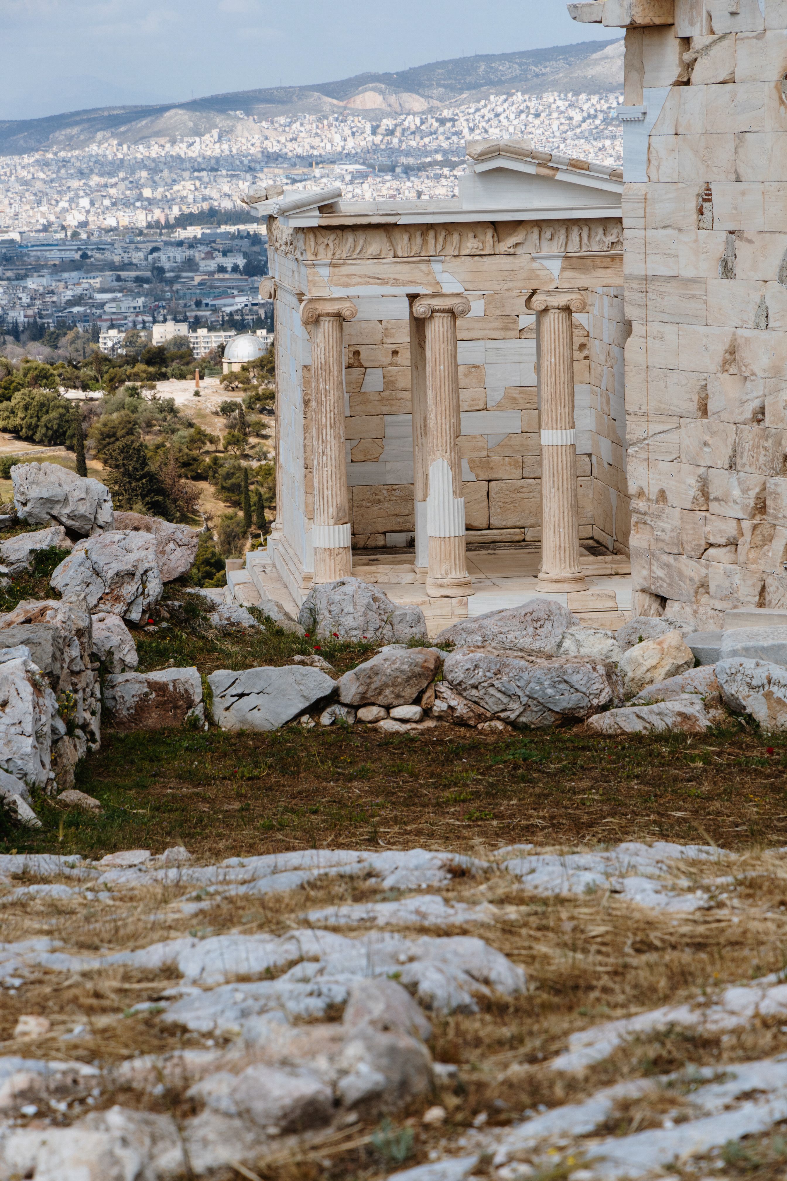 Ancient Greek Temple Ruins in Athens Landscape · Free Stock Photo