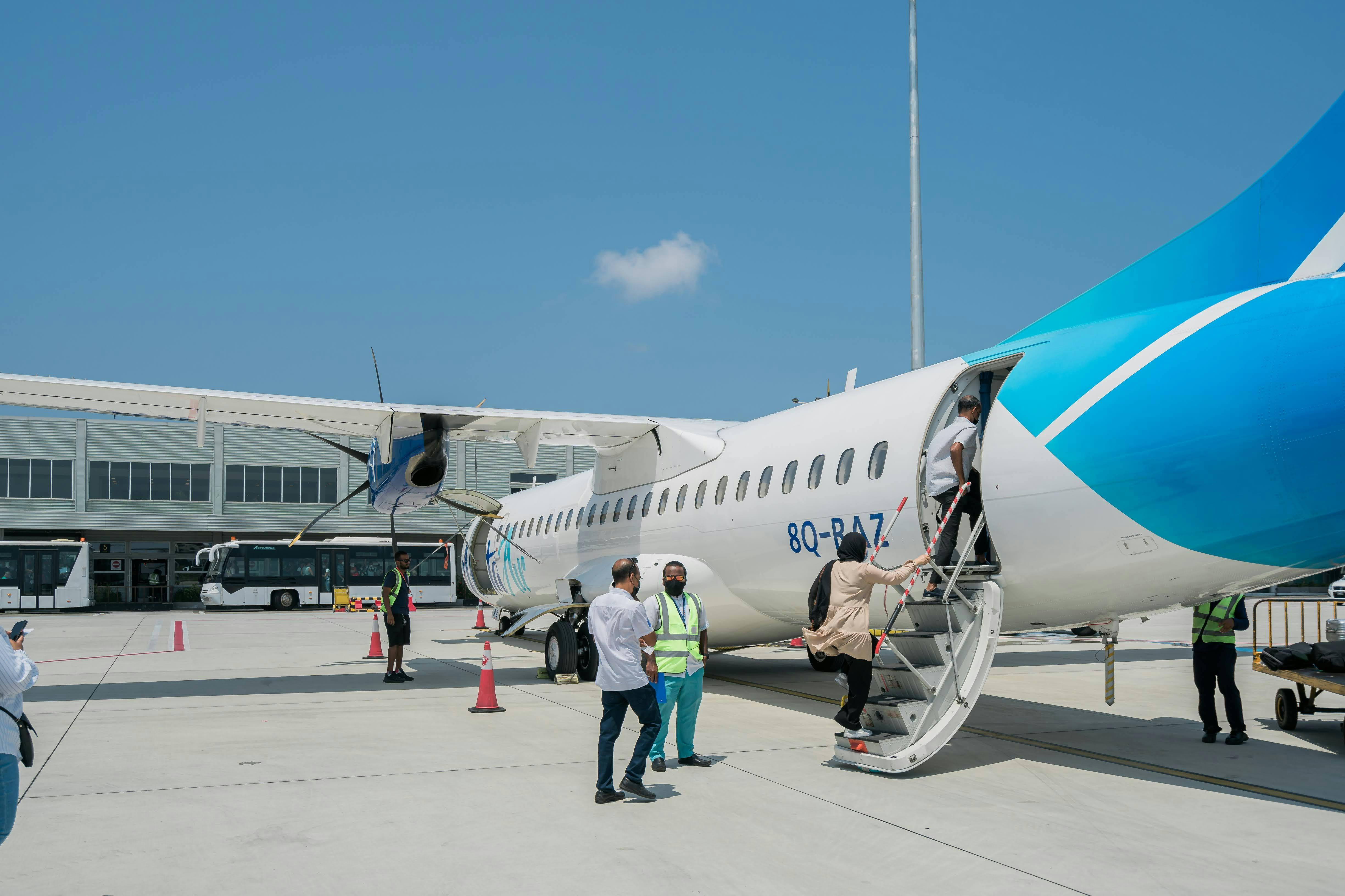 Passengers boarding ATR 72 aircraft