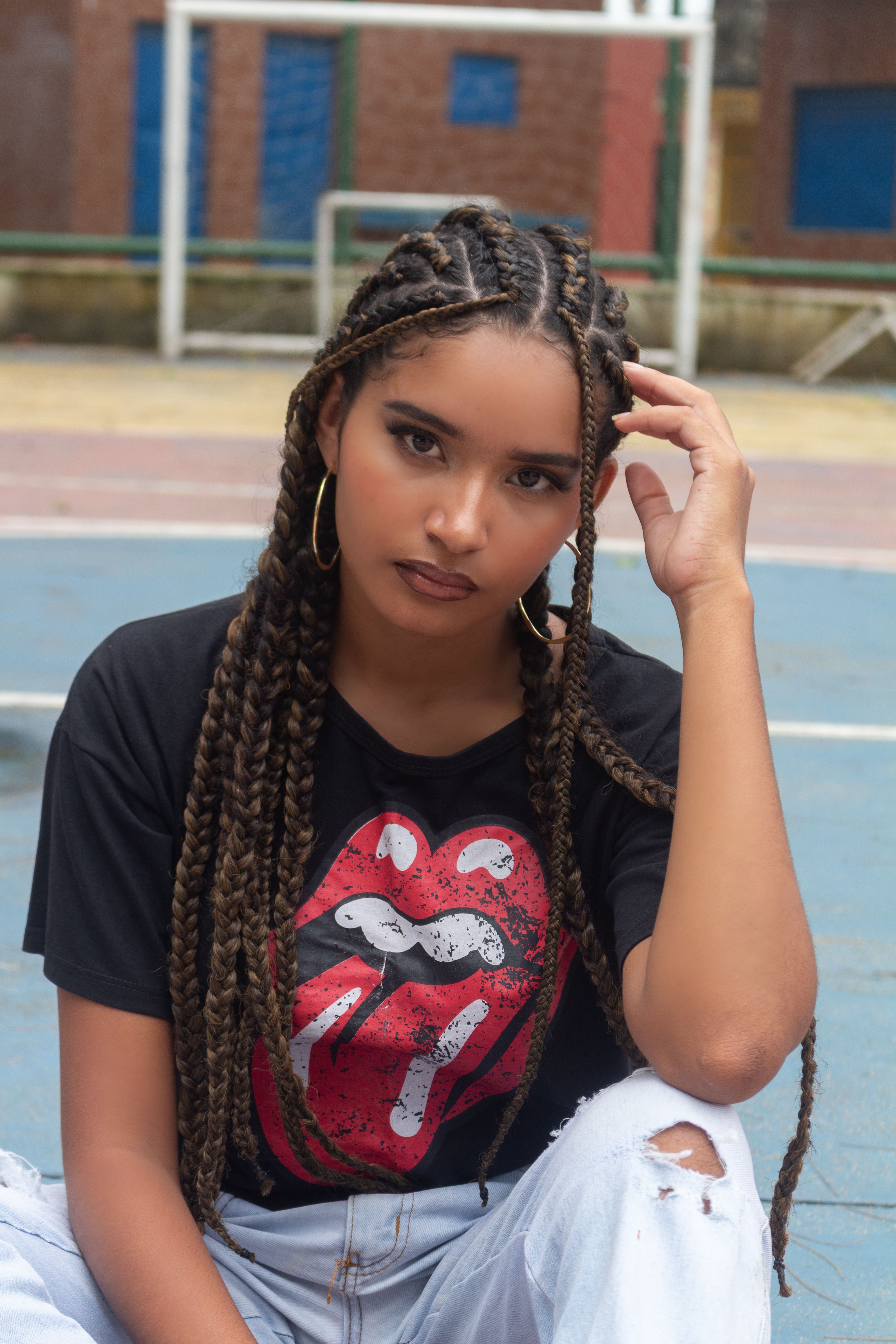 Camiseta Oversized Preta Estampada