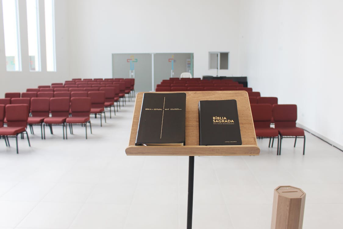 Free The Holy Bible on Lectern Stock Photo