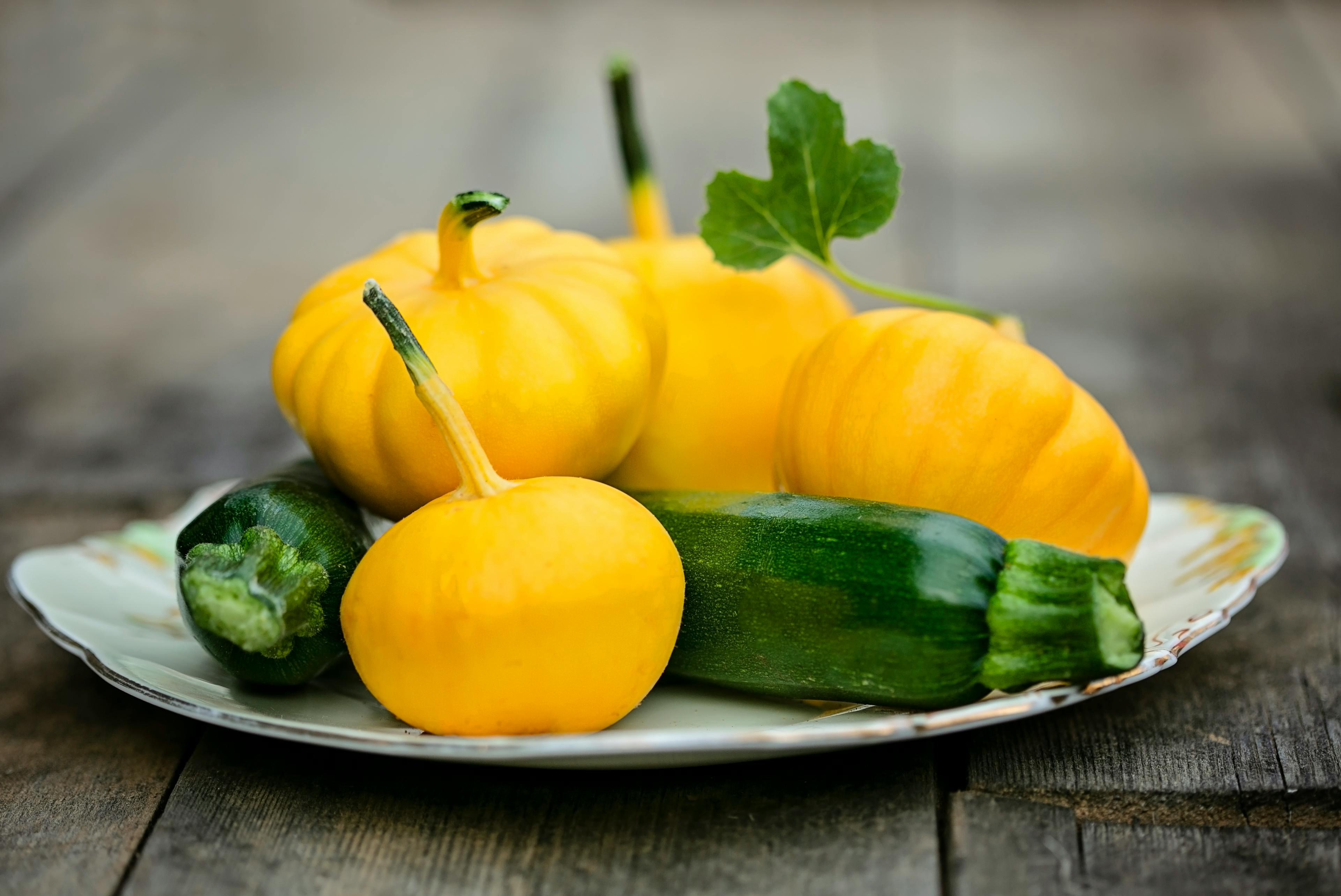 Yellow and Green Vegetables on Plate · Free Stock Photo