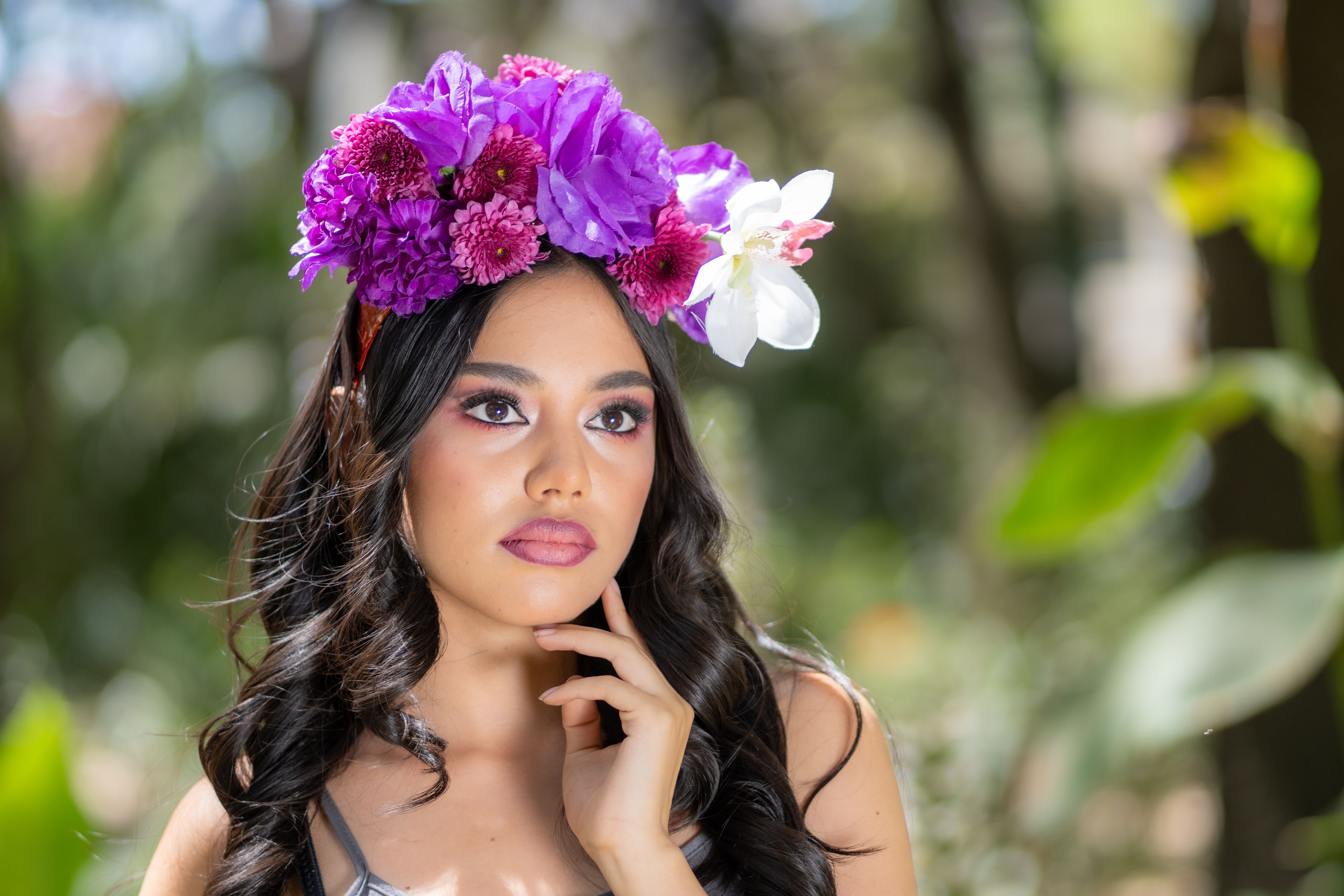 Elegant Portrait of Woman with Floral Headpiece · Free Stock Photo