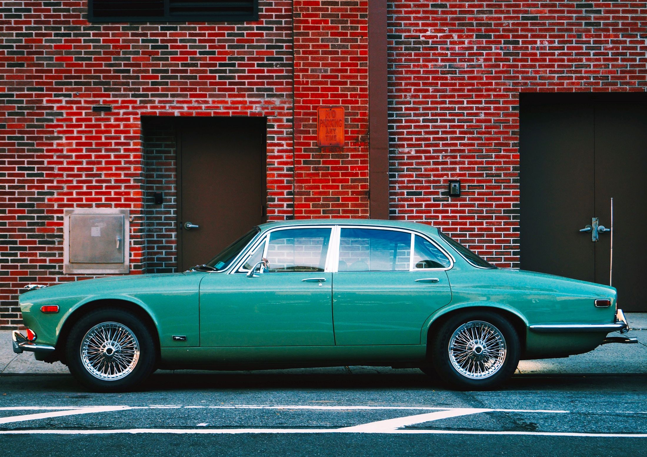 Turqoise green classic car