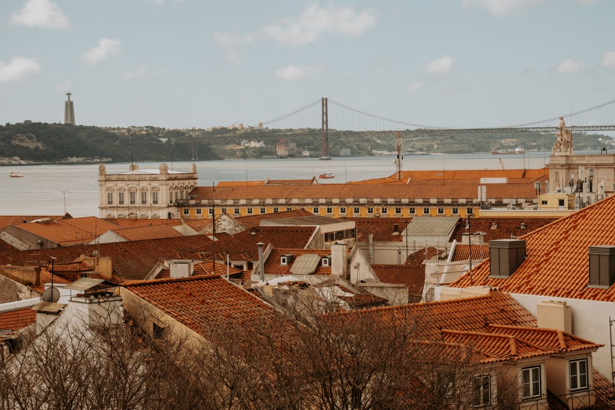 View over Lisbon rooftops to the Tagus