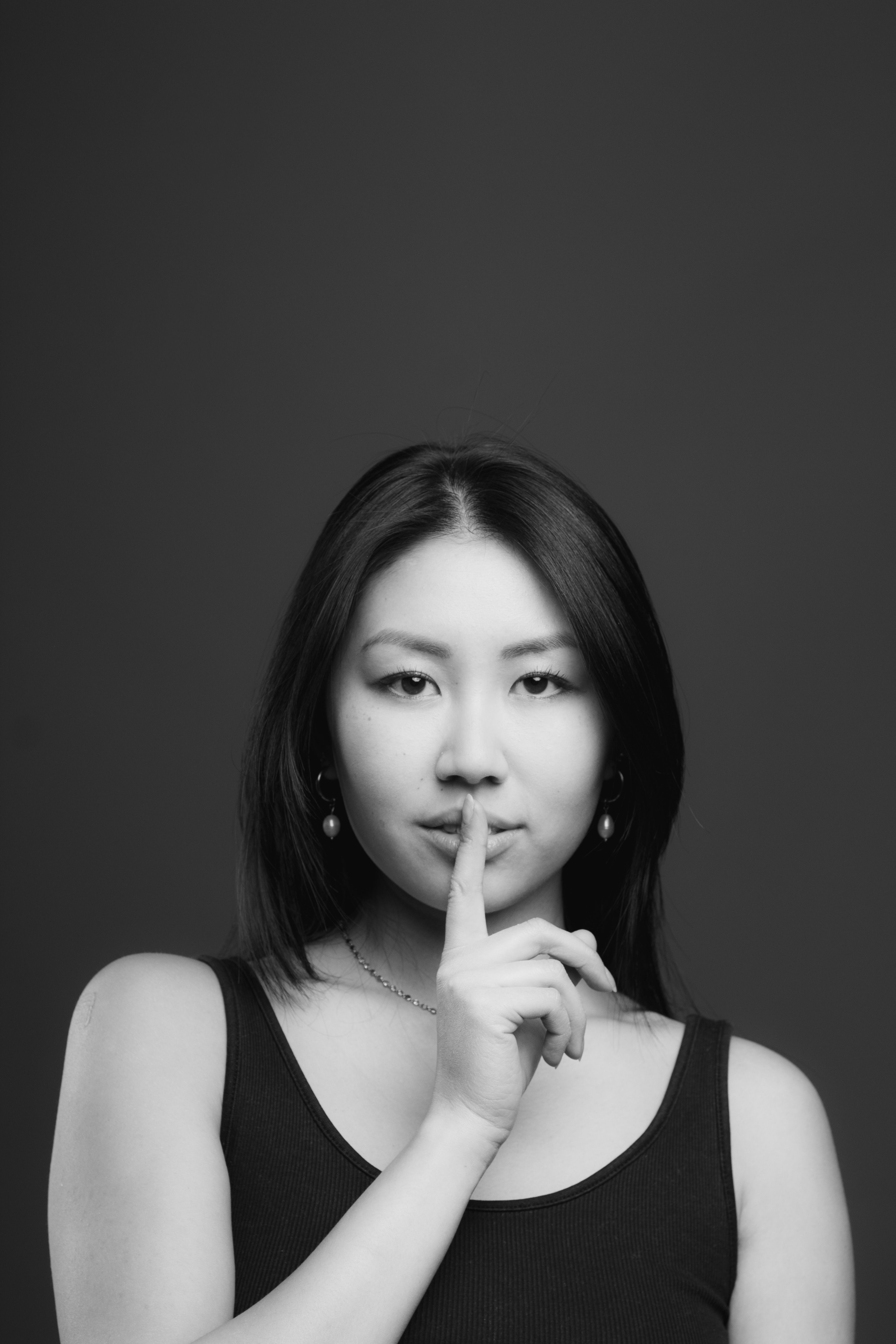 Serene Black and White Portrait of Woman · Free Stock Photo