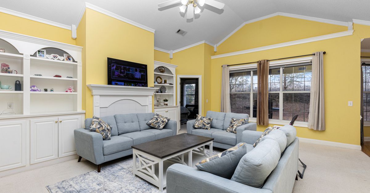Bright Yellow Living Room with Modern Decor · Free Stock Photo