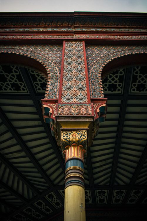 Free Detailed view of a colorful colonial-style arch in Mexico City, showcasing intricate designs. Stock Photo