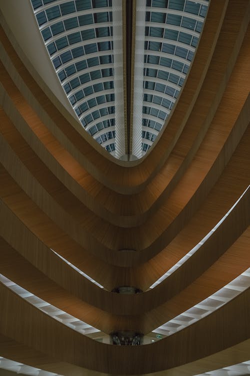 Modern Architectural Ceiling with Glass Atrium · Free Stock Photo