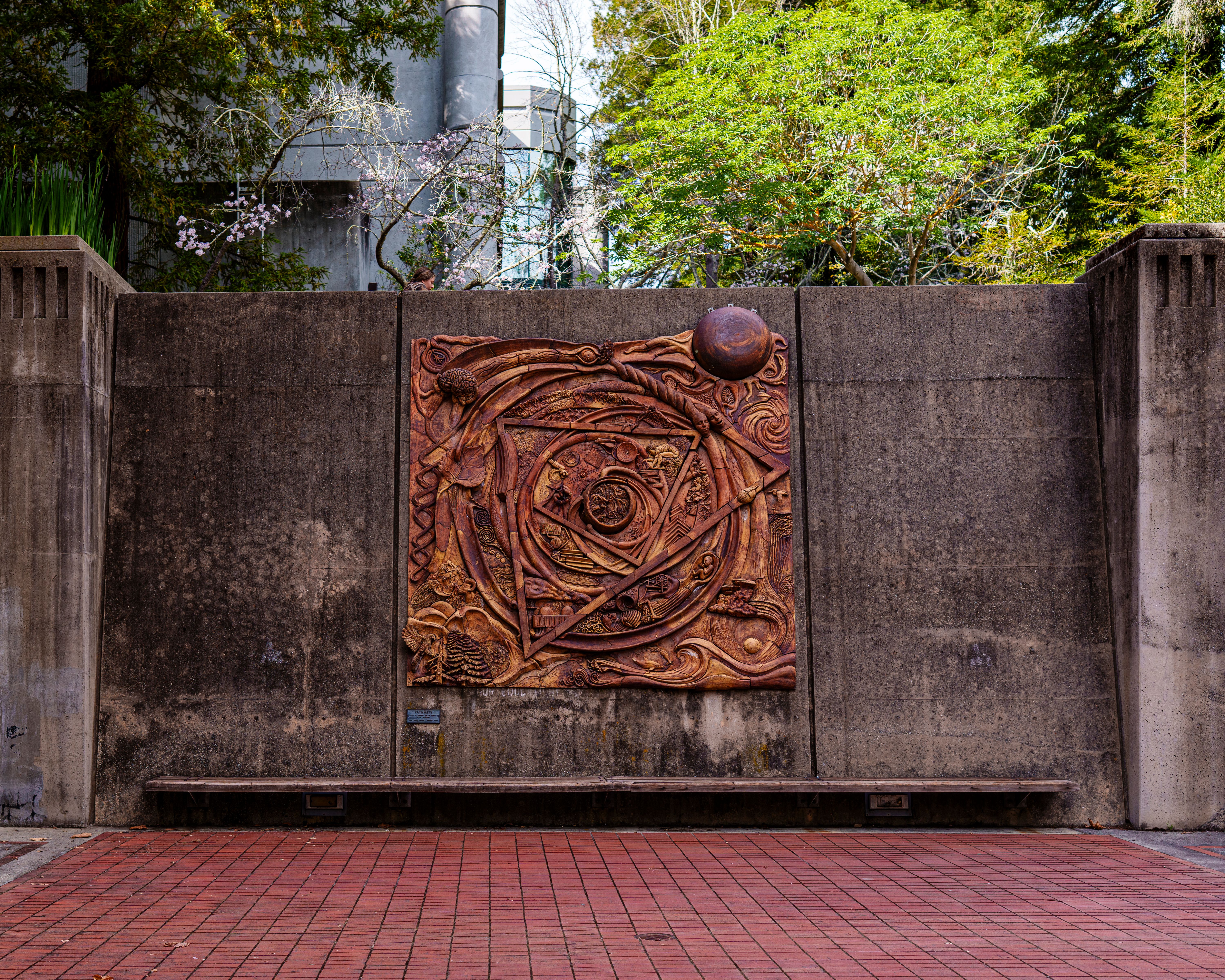 Sculptural relief wall artwork used as an architectural feature element