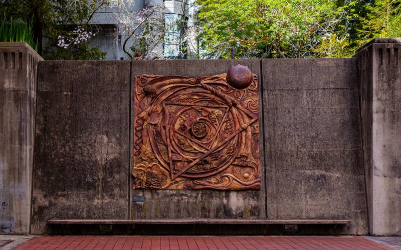 Sculptural relief wall artwork used as an architectural feature element