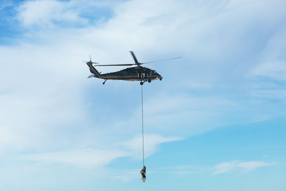 BOSIET training exercise with helicopter escape simulation - offshore rotational medic positions BOSIET training exercise with helicopter escape simulation - offshore rotational medic positions