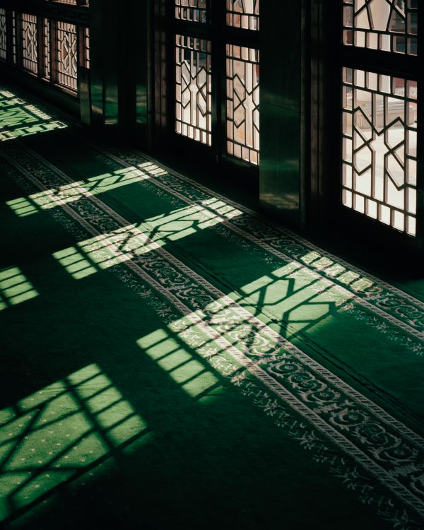 Mosque Window Texture Pattern Sunlit Patterns in Jakarta Mosque Interior · Free Stock Photo