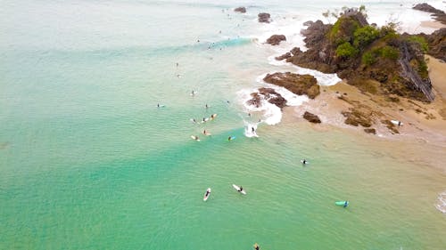 Bird's Eye View Of Seashore During Daytime