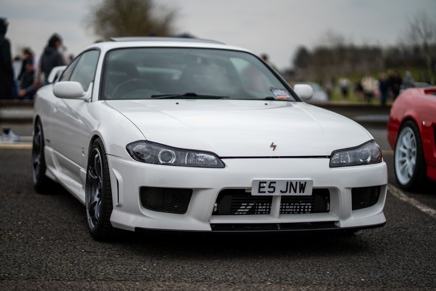 White Nissan Silvia at car meet
