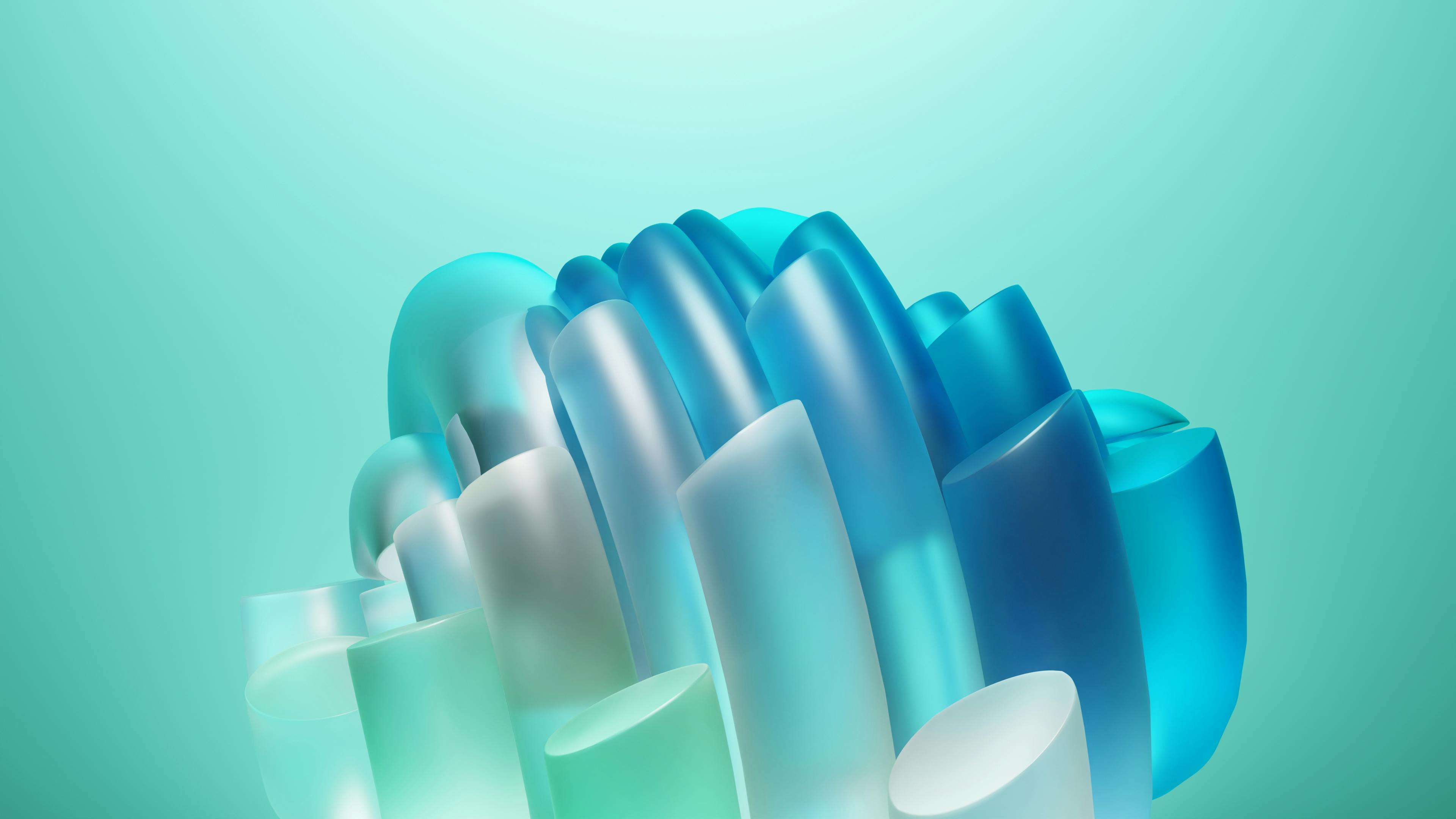 grátis Arte digital abstrata vibrante com formas em azul e água, exibindo um estilo moderno e artístico. Foto profissional