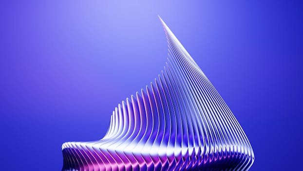 Dynamic abstract composition with blue and purple hues, evoking a futuristic atmosphere.