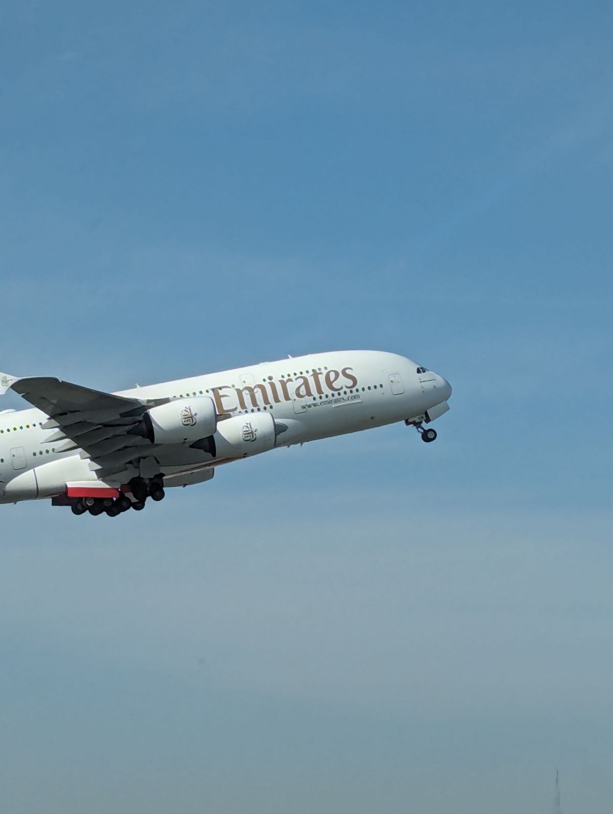 Emirates Airbus A380 in Flight Mid-air · Free Stock Photo
