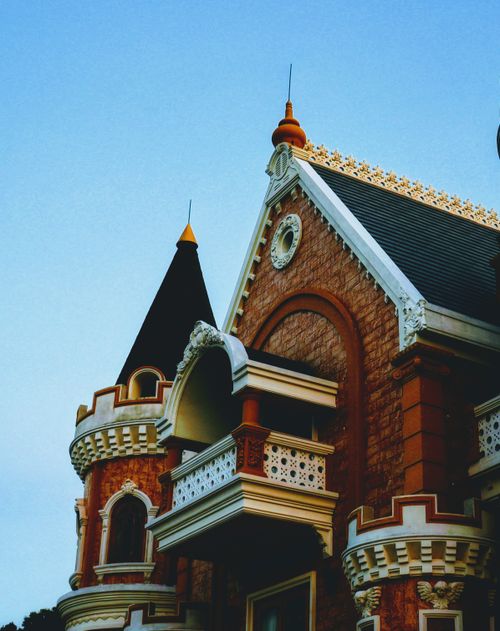 Free A striking gothic-style castle facade in Phu Quoc, Vietnam, showcasing intricate architecture. Stock Photo