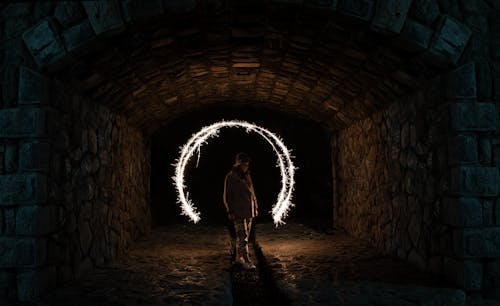 Time-lapse Photography of Person on Tunnel