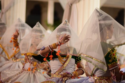 Frame preview of an AI Bollywood music video — sari costumes