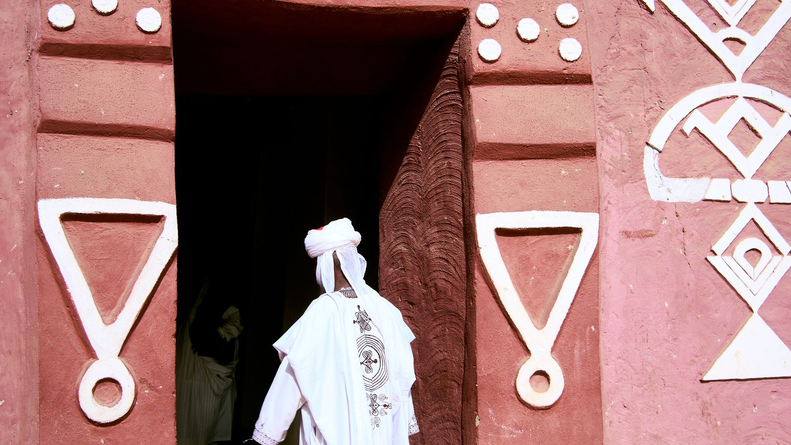 Traditional african doorway with unique symbols, Mauritania