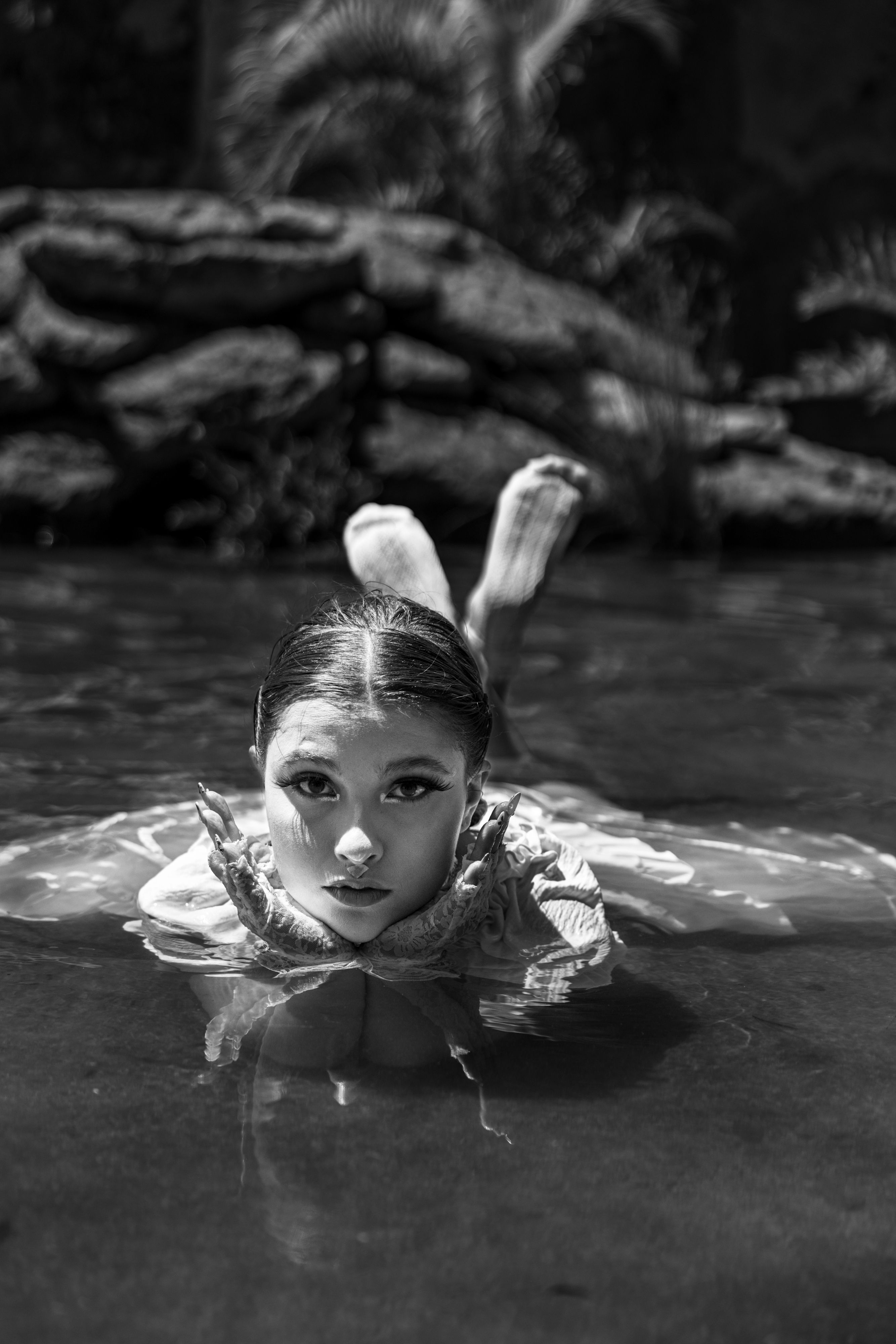Artistic Portrait of Woman Floating in Water · Free Stock Photo