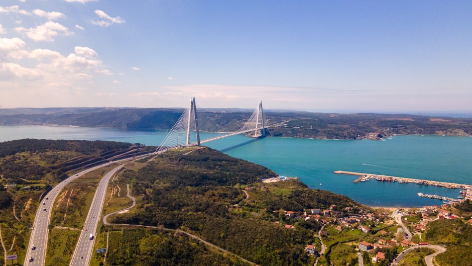Unforgettable Alanya Unforgettable Helicopter Adventure Review: Soaring Above Turkey's Stunning Riviera Review 2026 - Stunning aerial shot of Yavuz Sultan Selim Bridge spanning the Bosphorus Strait in Istanbul, Turkey.