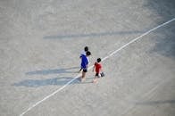 Aerial View of Soccer Training Session