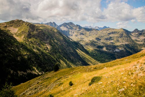 Photo of Mountain Range Under Cloudy Sky