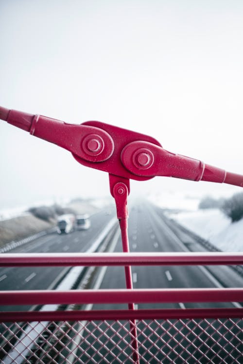 Free Red Metal Pipe in Tilt Shift Lens Stock Photo