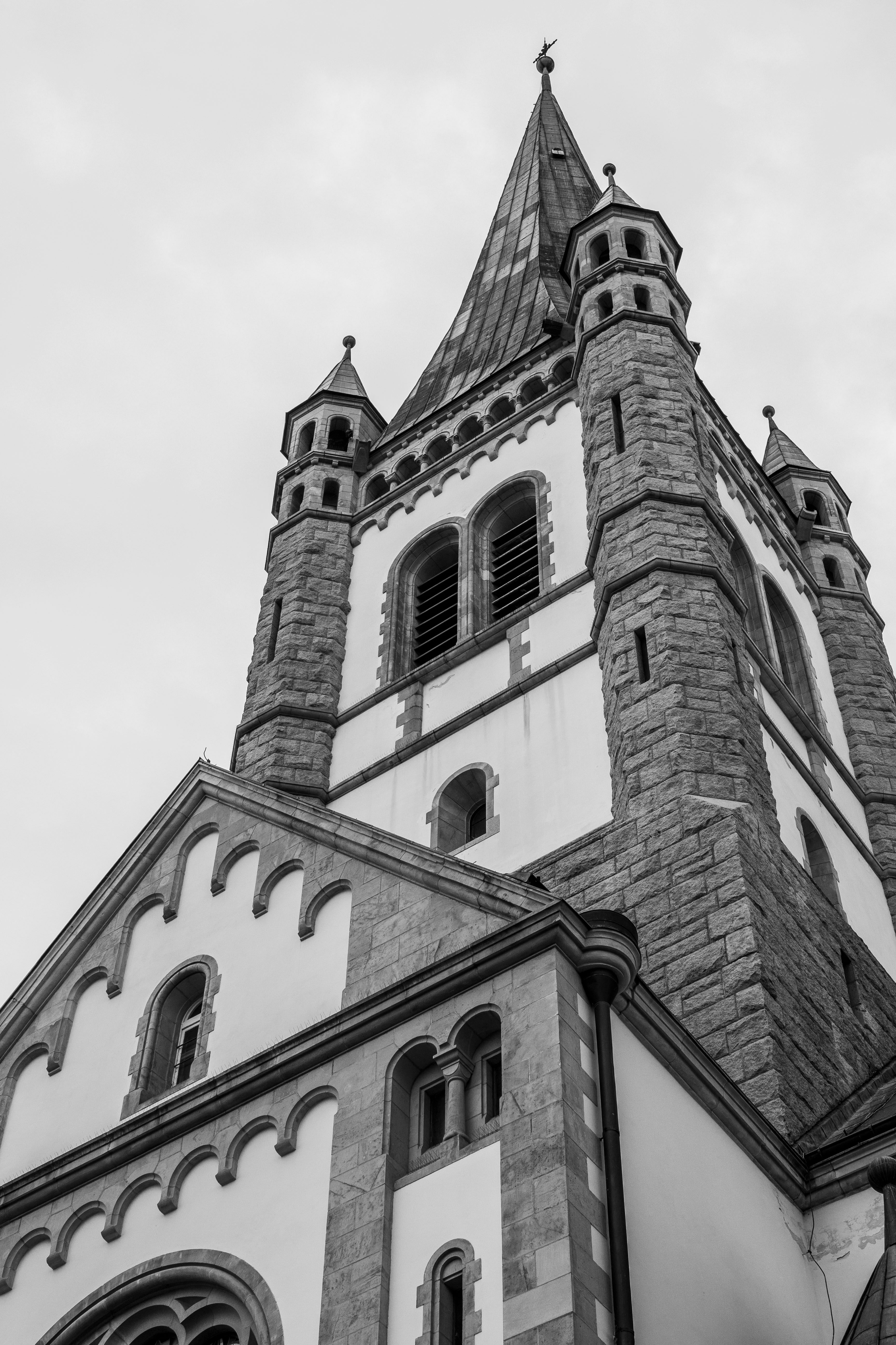 Black and White Medieval Church Architecture · Free Stock Photo