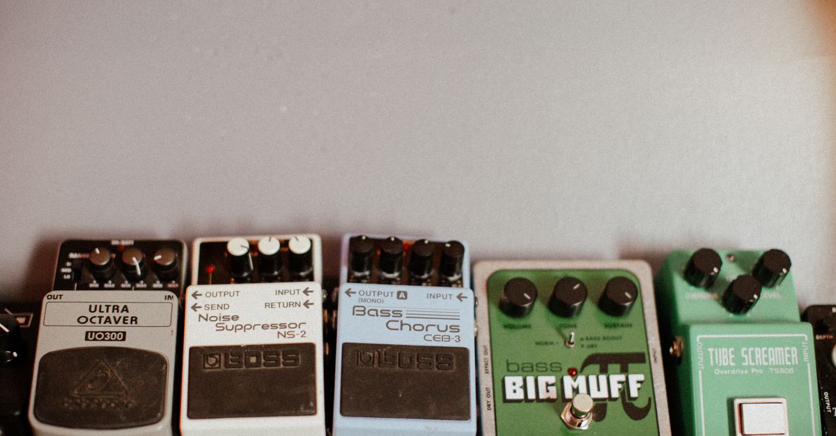 Array of Guitar Effects Pedals for Music · Free Stock Photo