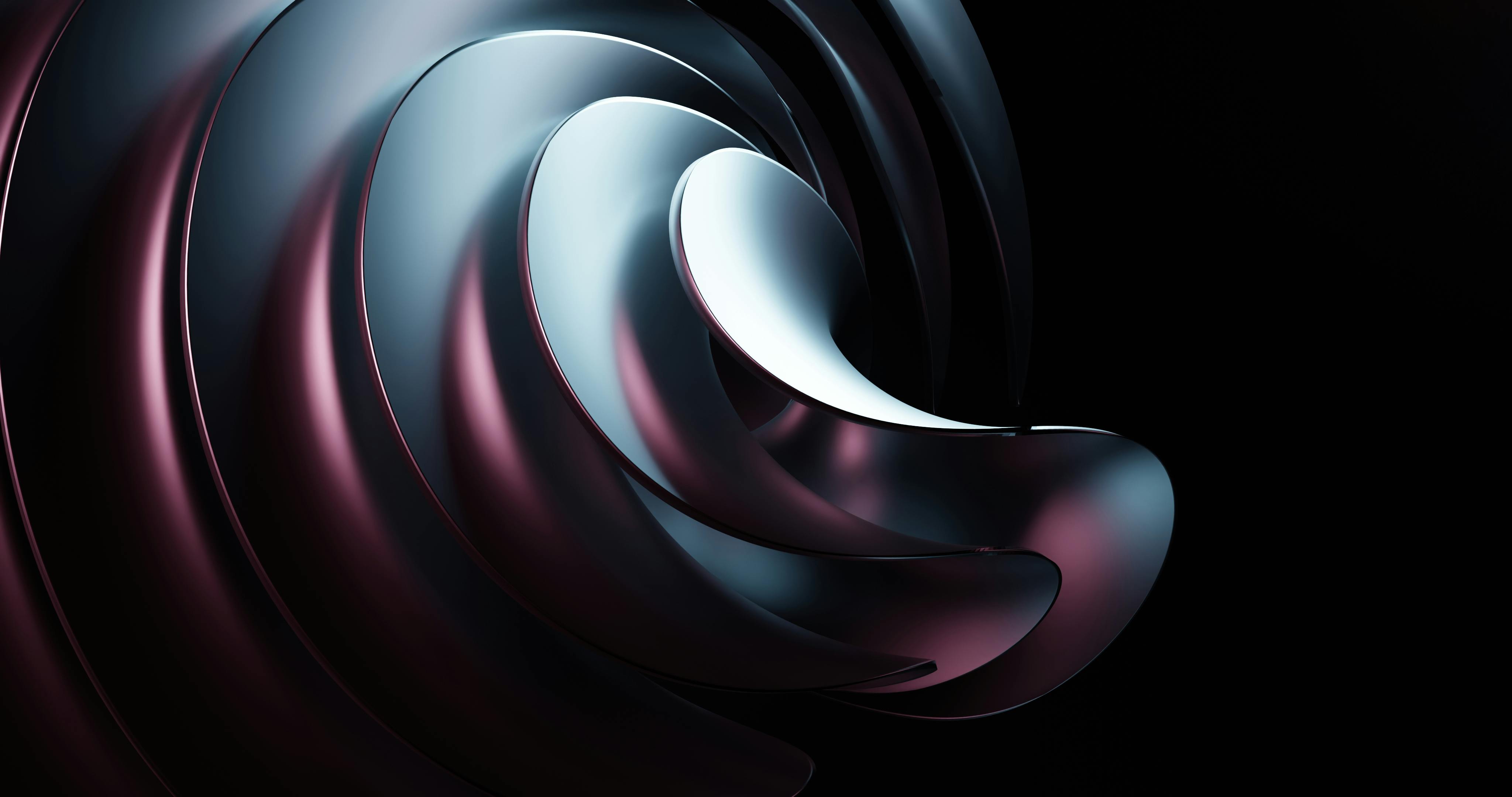 Gratis Espiral metálica abstracta con tonos oscuros, que muestra un diseño artístico moderno. Foto de stock
