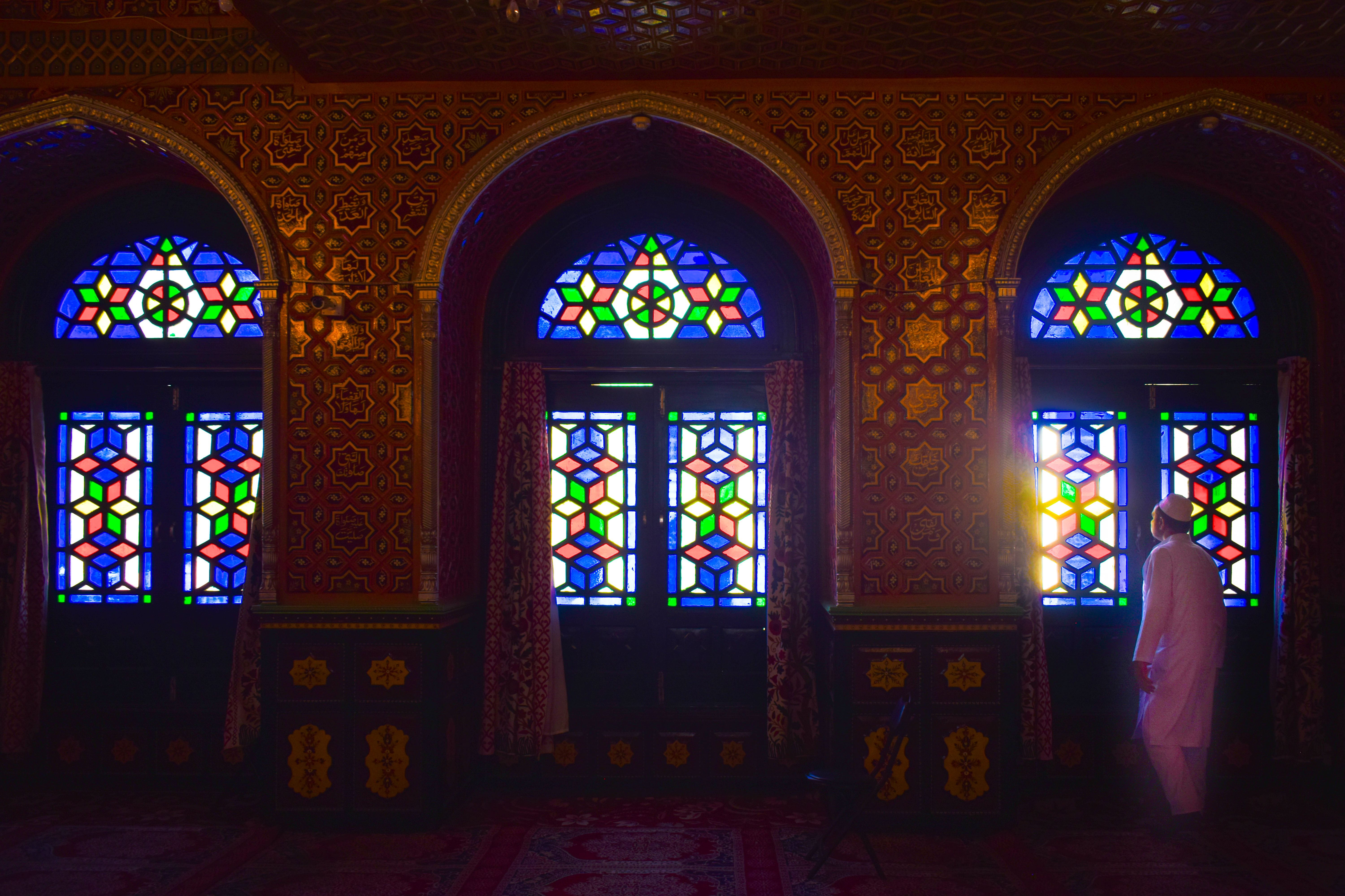 Colorful Stained Glass Windows in Mosque, Srinagar · Free Stock Photo