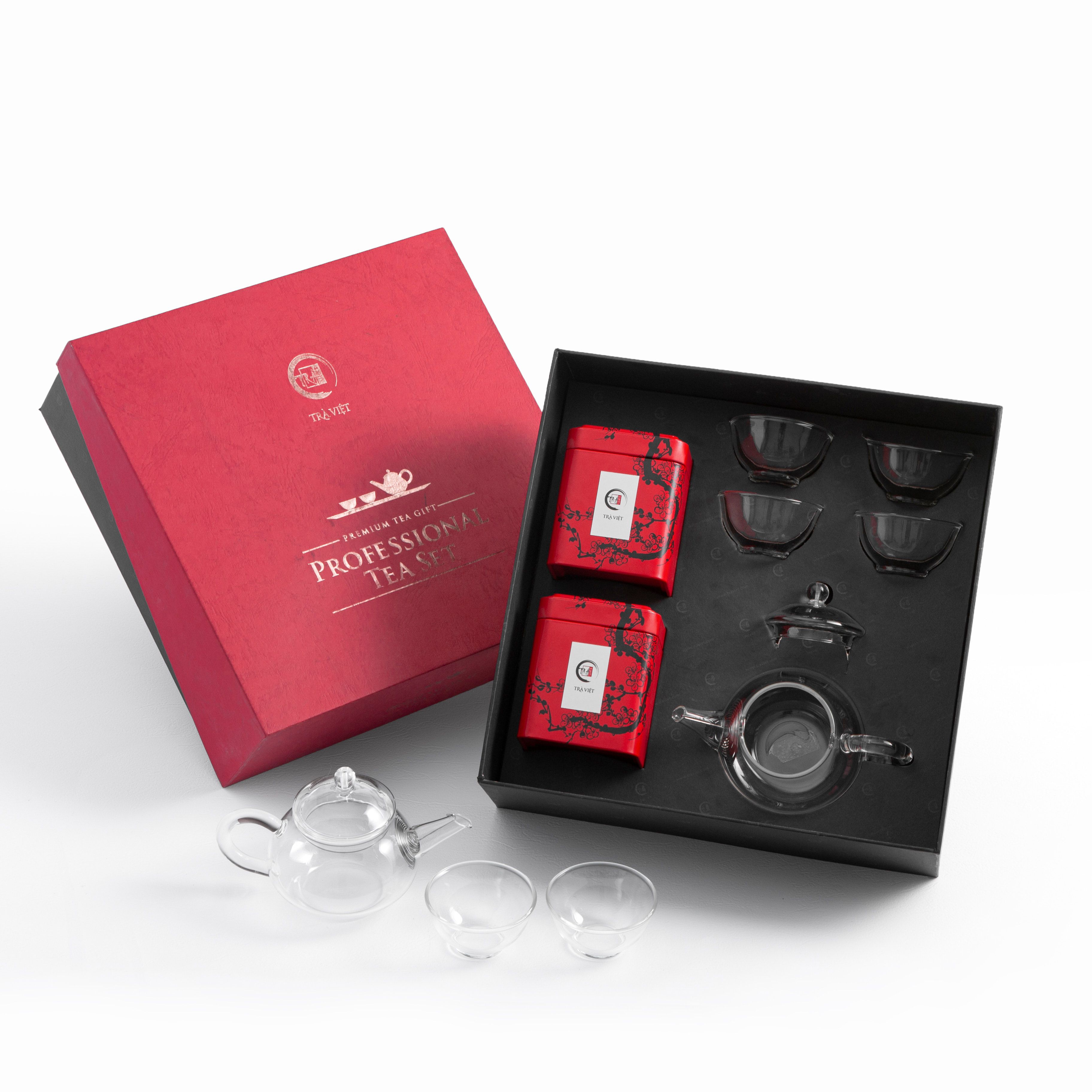 Elegant Glass Tea Set in Gift Box Packaging · Free Stock Photo